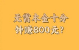 无需本金十分钟赚800（分享两个真正能赚钱的软件）