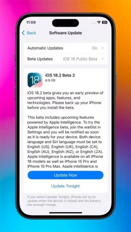 来了 ！iOS 18.2 第 2 个公测版